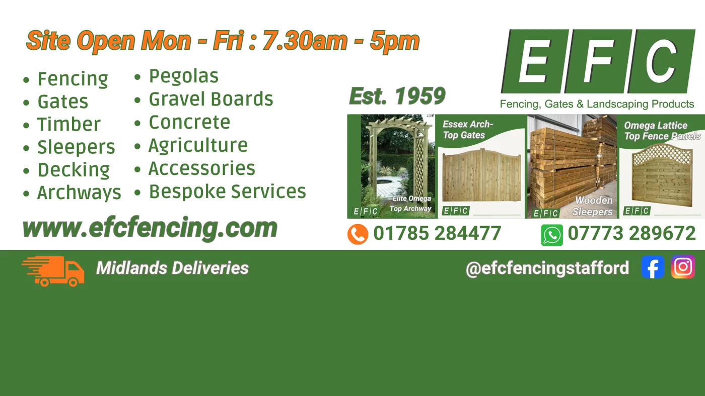 EFC Fencing product range, opening hours and contact details