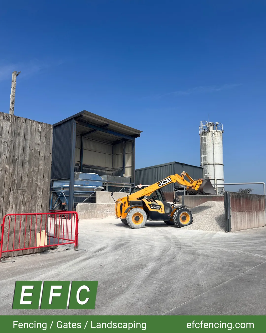 Telehandler at work in the EFC Fencing yard
