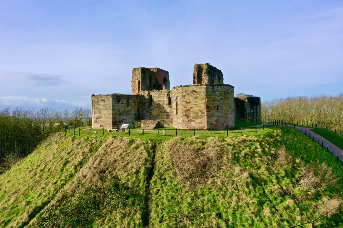 Stafford Castle, on its motte above Newport Road